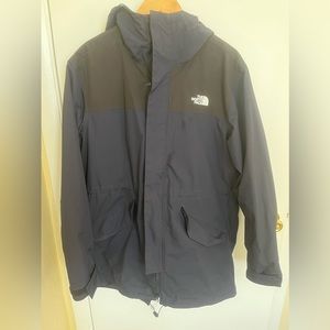 Men’s North Face Waterproof Parka Large Navy/Black
